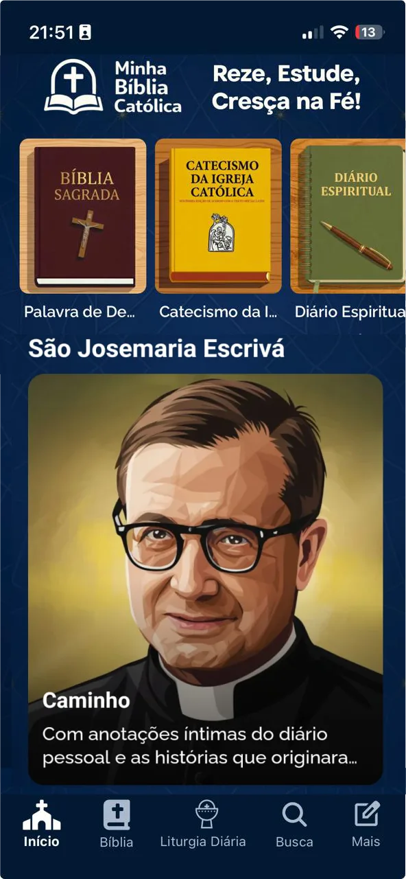 Minha Bíblia Católica — Tela do curso São Josemaría Escrivá