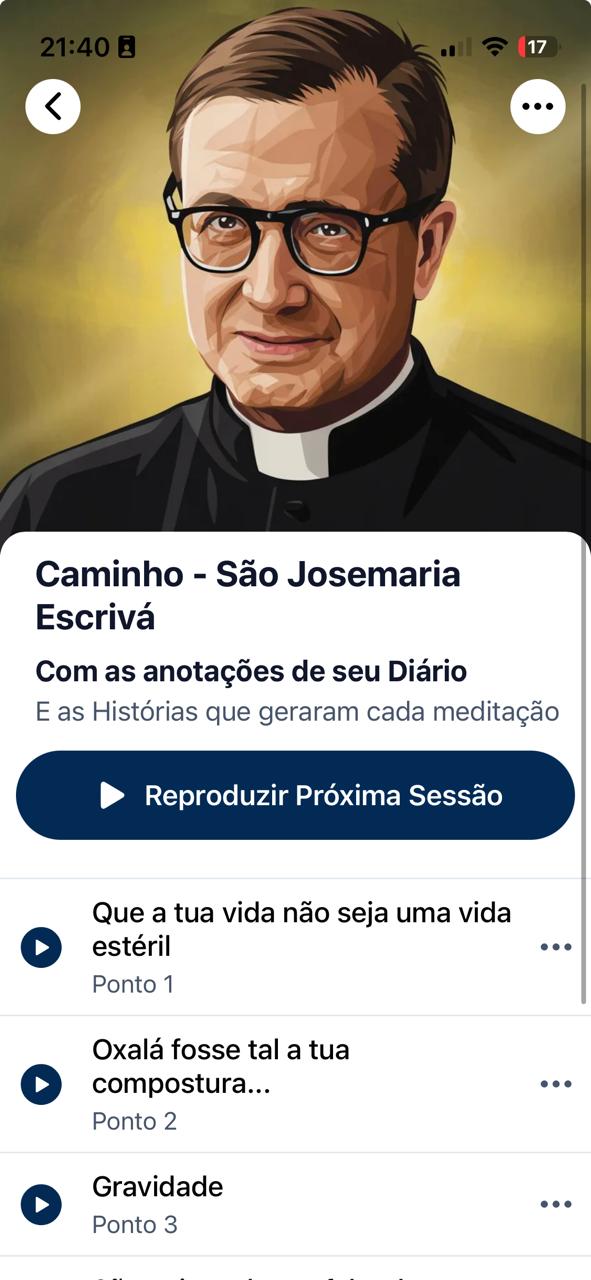 Tela do player — Caminho de São Josemaría Escrivá
