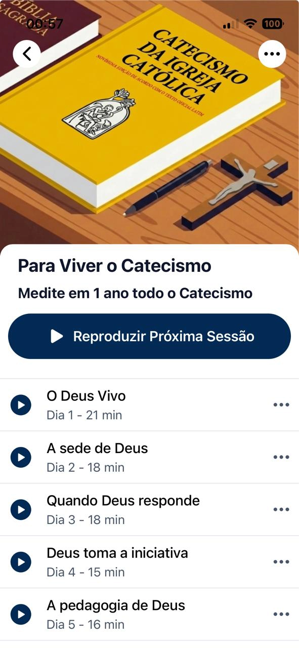 Tela do player — O Catecismo em 1 Ano