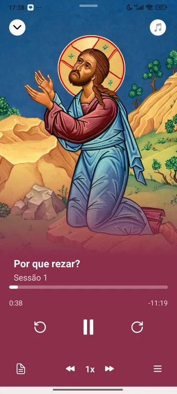 O curso Introdução à Oração tocando no app Minha Bíblia Católica