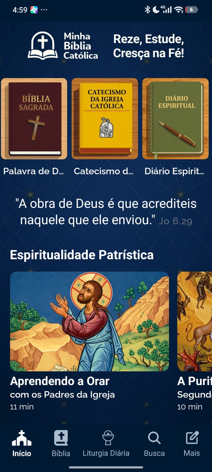 Minha Bíblia Católica — Tela do app
