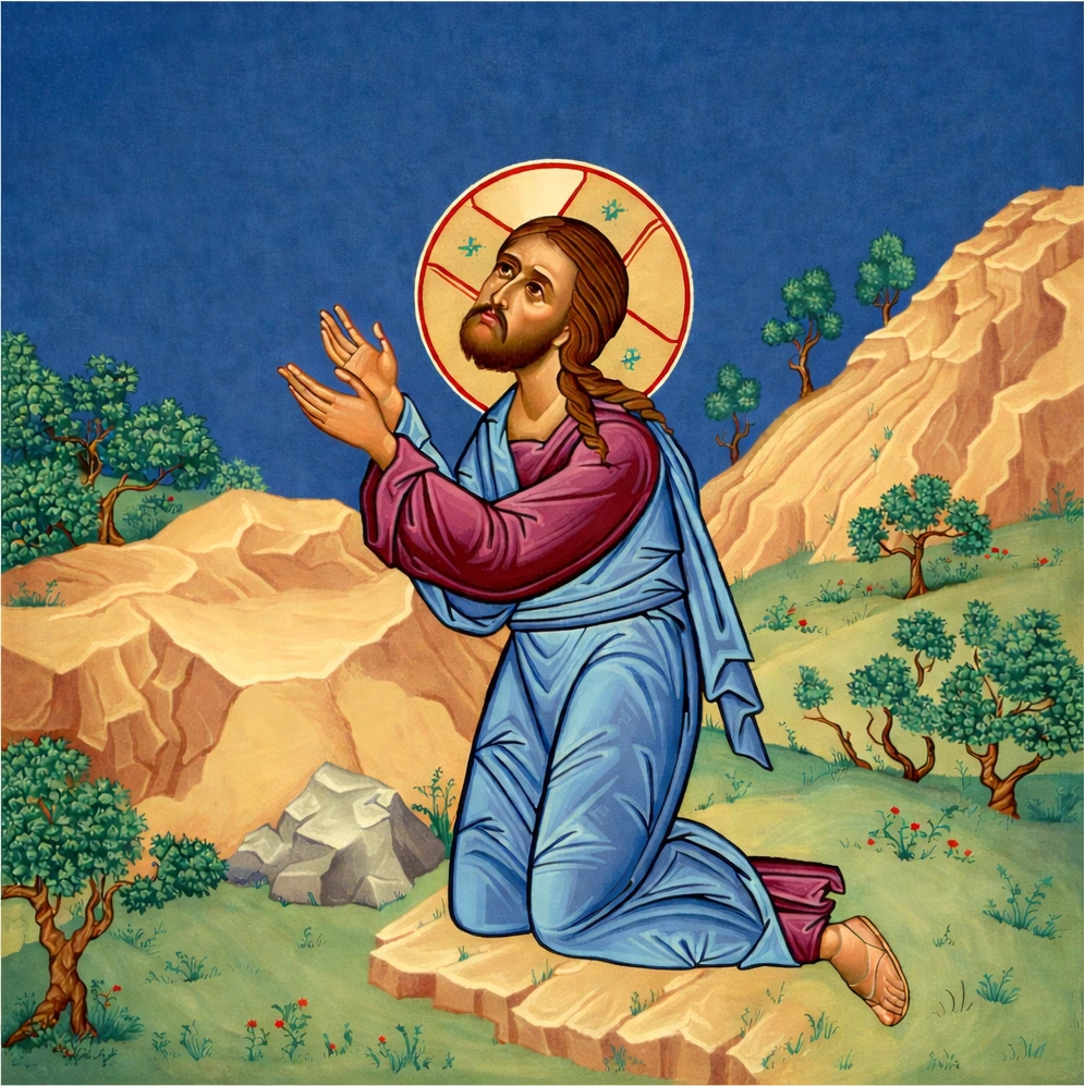 Ícone de Jesus em oração