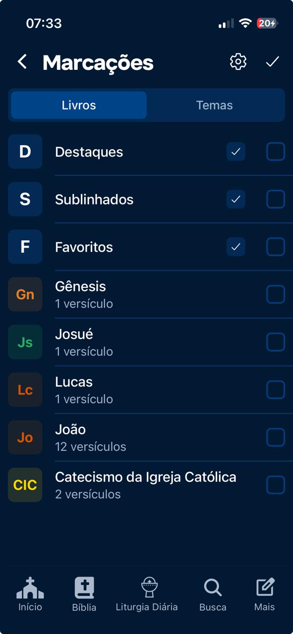 Marcações por Livro