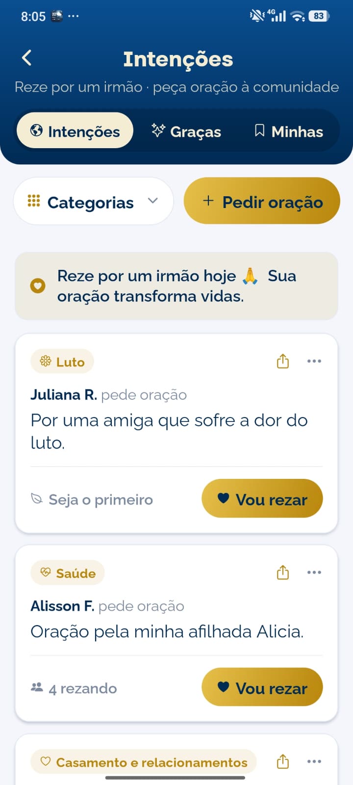 Intenções de Oração