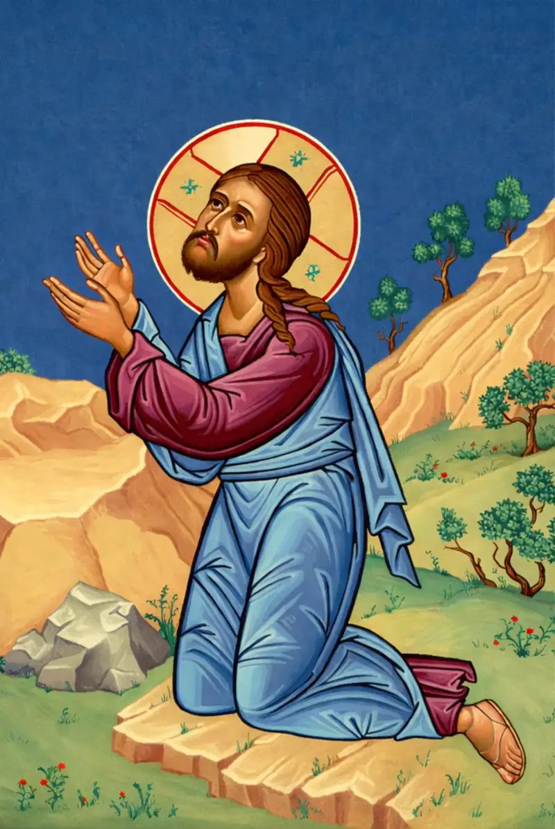 Ícone de Jesus em oração