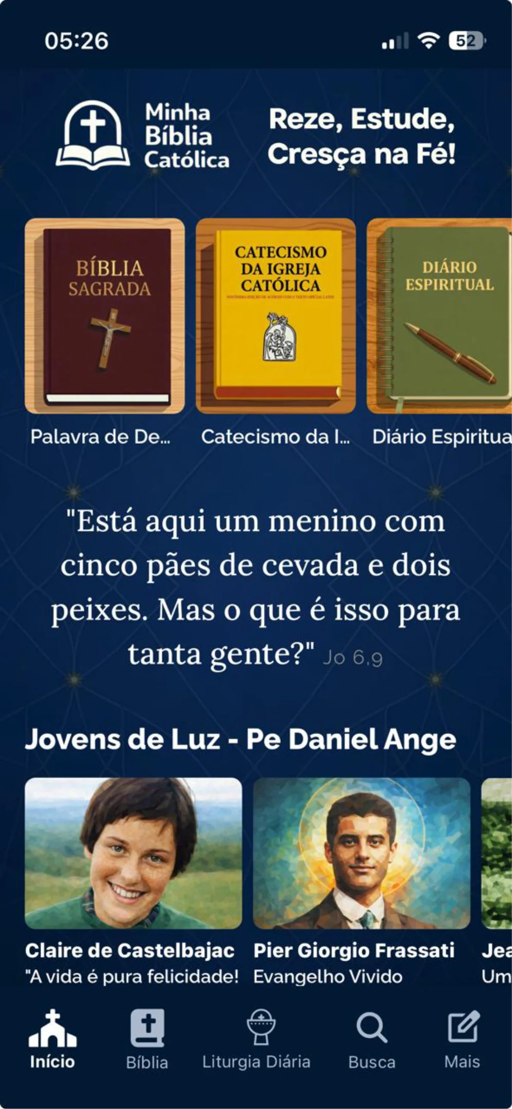 Jovens de Luz — Tela do curso